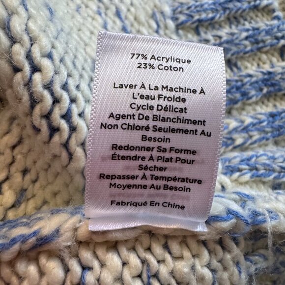 TALBOTS Blue Tie Dye Marled Knit Crewneck Sweater Women's L Petite LP - Picture 5 of 7